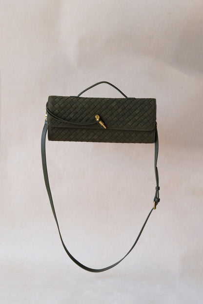 Artisan Crafted Flap Bag - Olive Green