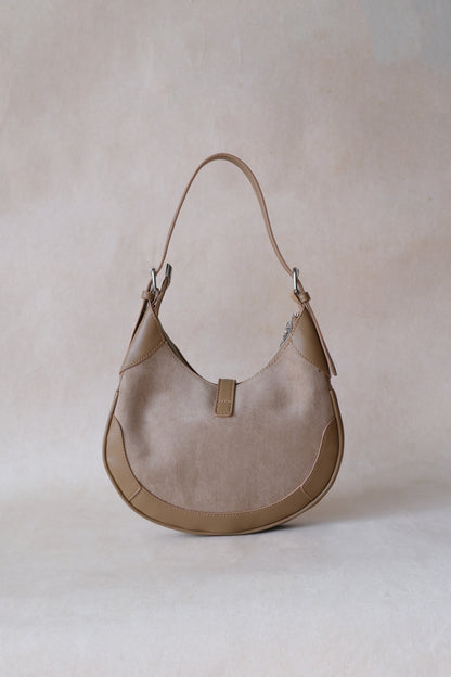 Classic Velvet Saddle Handbag - Khaki