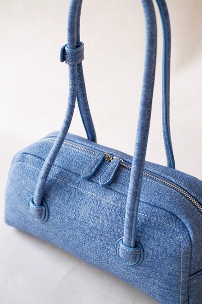 The Élan Denim Tote - Light Blue
