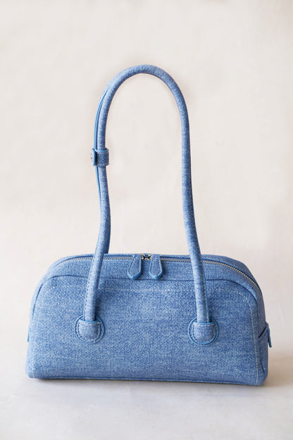 The Élan Denim Tote - Light Blue