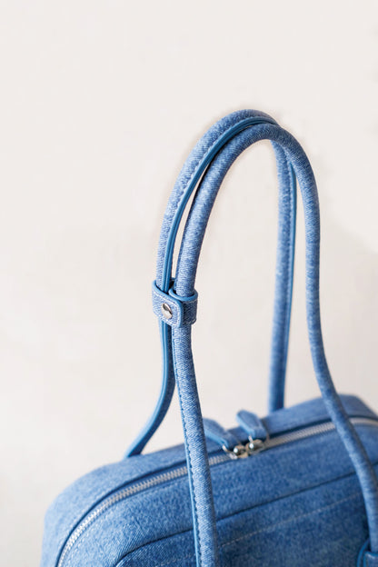 The Élan Denim Tote - Light Blue