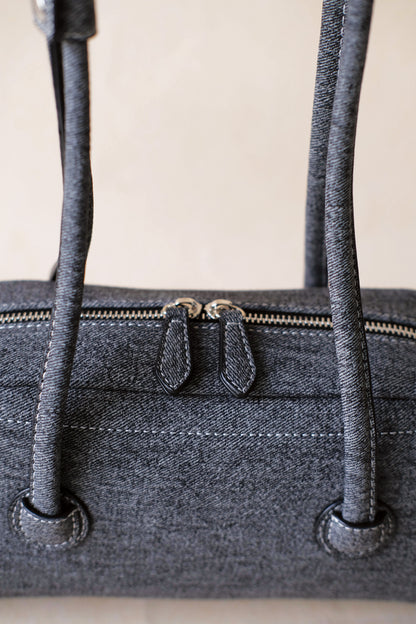 The Élan Denim Tote - Classic Black