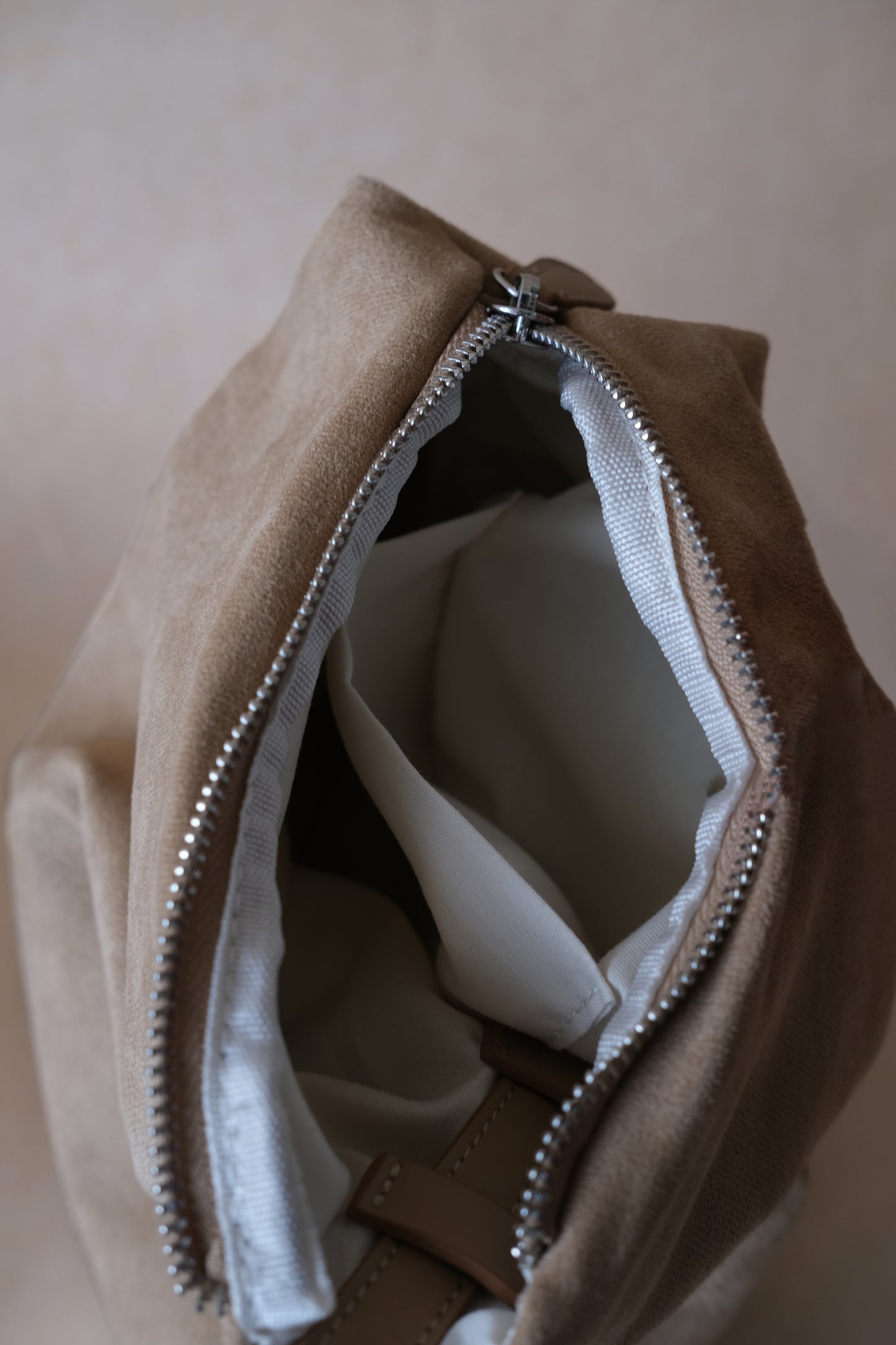 Classic Ruched Bag - Almond