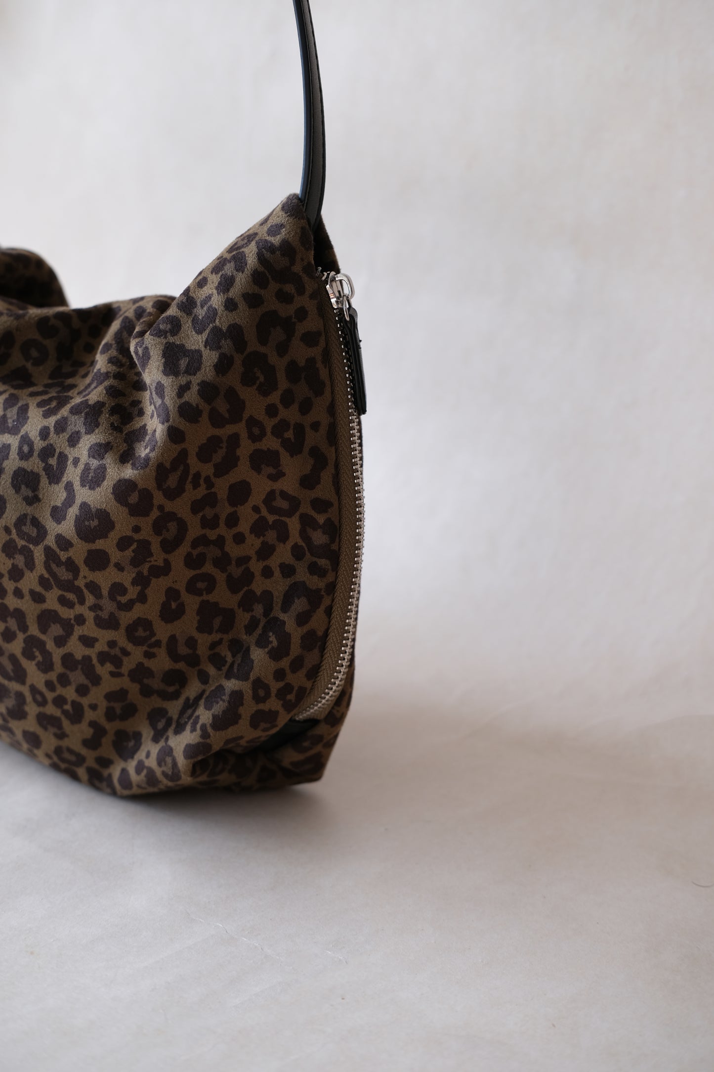 Classic Ruched Bag - Green Leopard Print