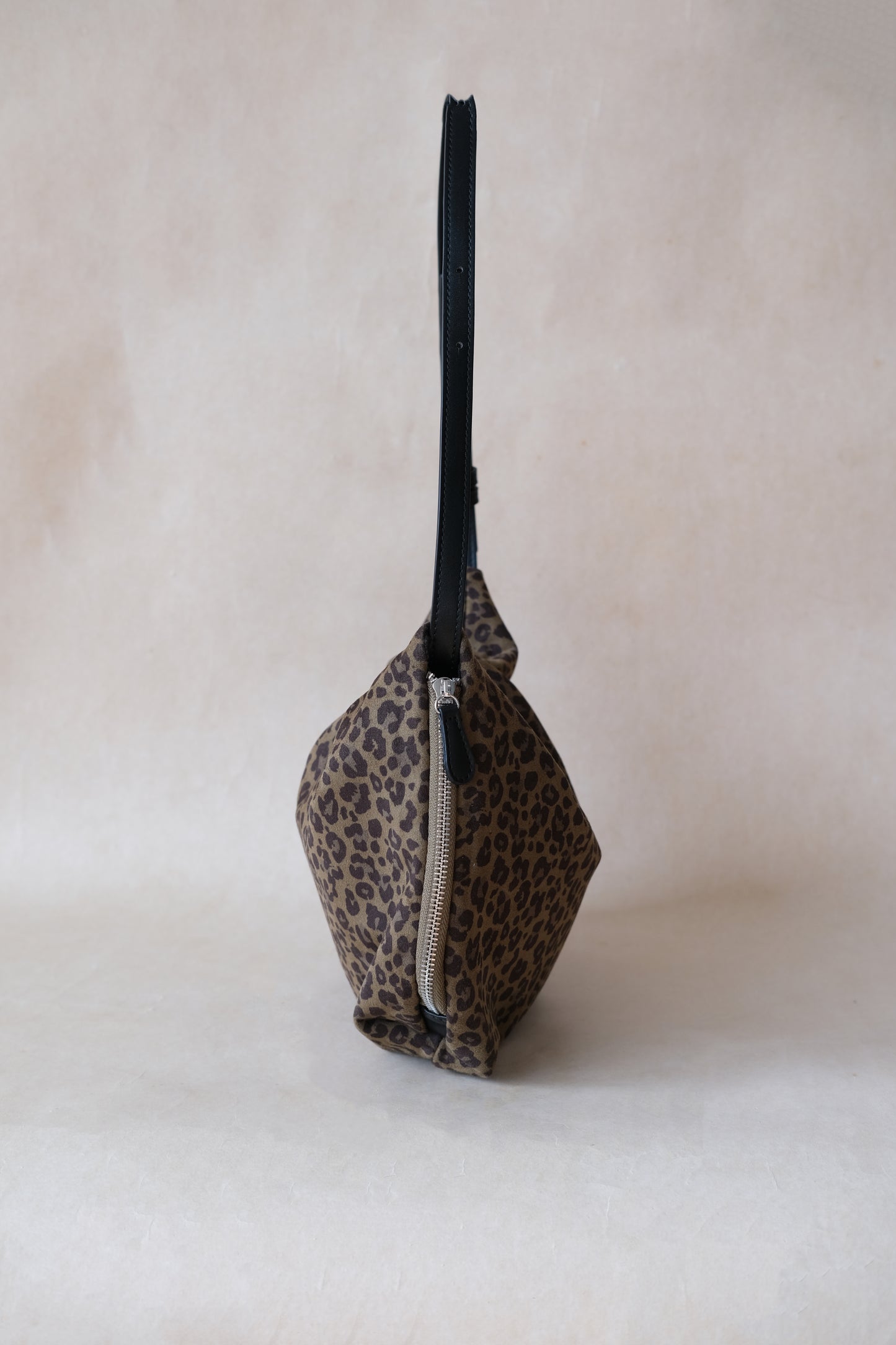 Classic Ruched Bag - Green Leopard Print