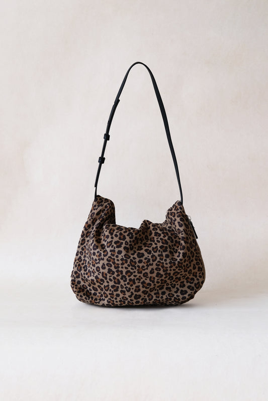 Classic Ruched Bag - Cocoa Leopard Print
