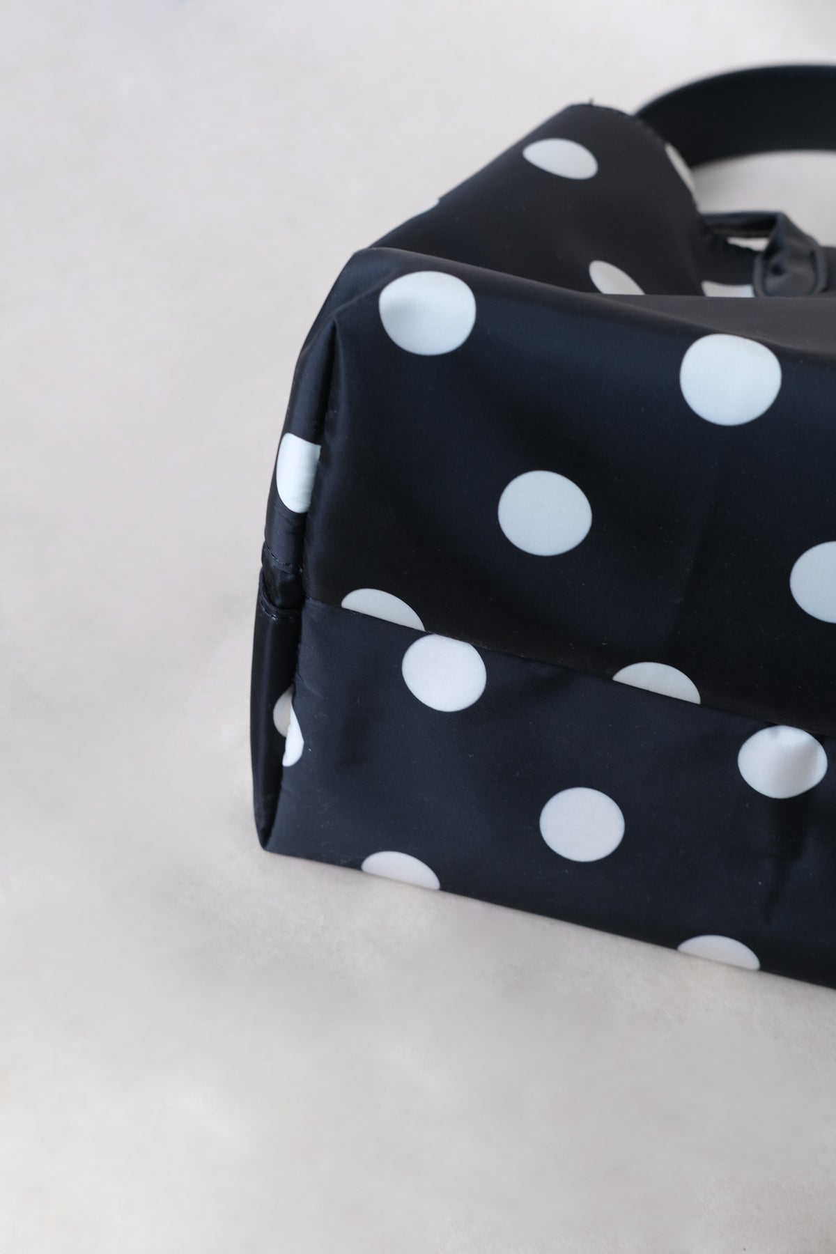 Classic Flow Vegan Leather Tote - Black + polkadots