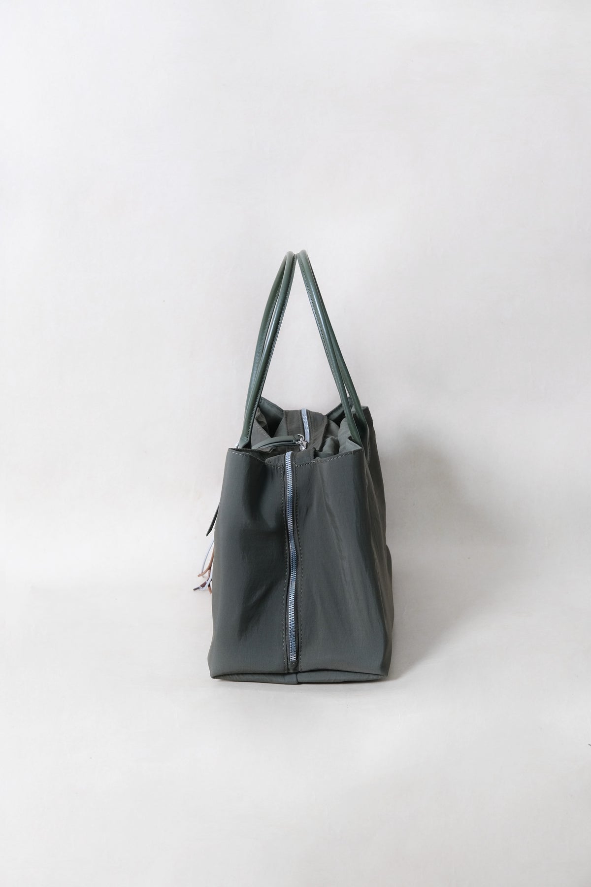 Classic Flow Vegan Leather Tote - Navy Green (With Charm)