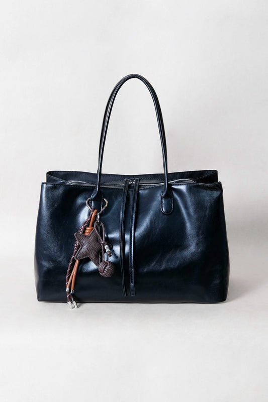 Classic Flow Work Tote - Classic Black (With Charm)