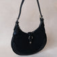 Classic Velvet Saddle Handbag - Classic Black
