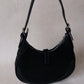 Classic Velvet Saddle Handbag - Classic Black