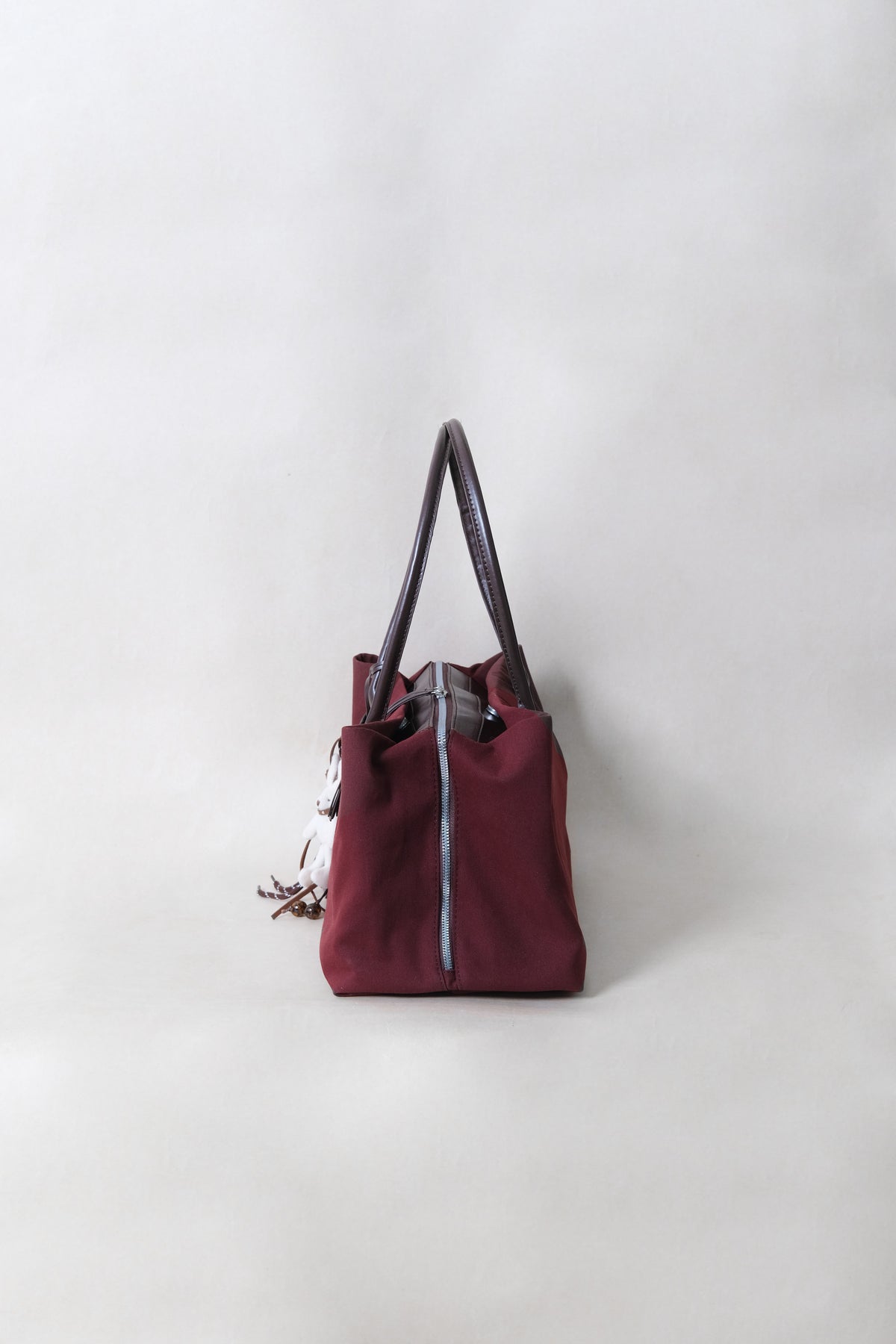 Classic Flow Everyday Canvas Tote - Wine Red (With Charm)