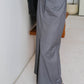 French High-Waisted Skirt Slit In Grey