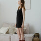 [SAMPLE RELEASE] French V-Neck Cotton Linen Sleeveless Dress Classic Black