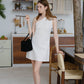 French Slim-Fit Elegant One-Shoulder Dress In Cream White
