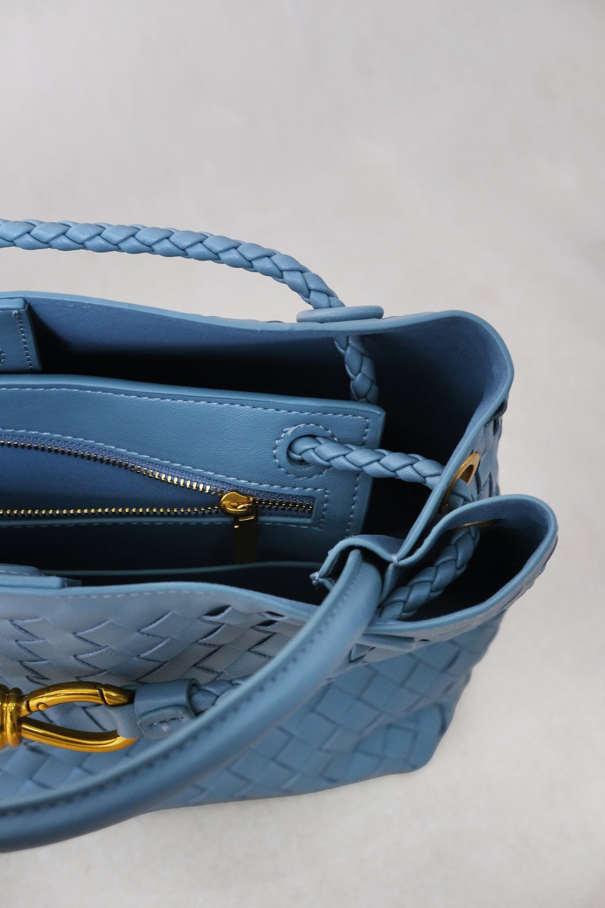 Large Artisan Grace Tote - Dusty Blue