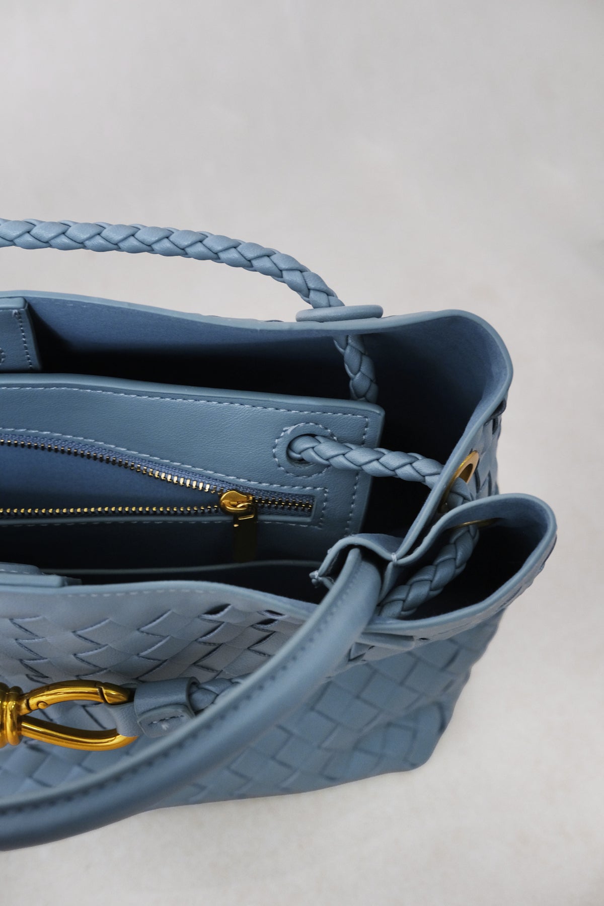 Large Artisan Grace Tote - Dusty Blue