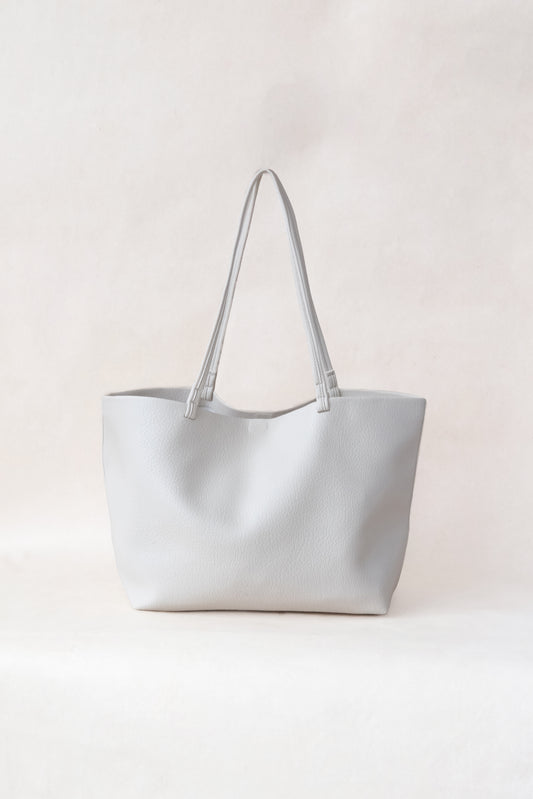 Ara Luxe Shoulder Tote - White