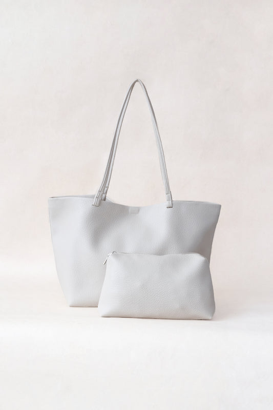 Ara Luxe Shoulder Tote - White