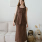 [2pcs Suit] for French High-End Sleeveless Vest + Pencil Skirt In Dark Brown