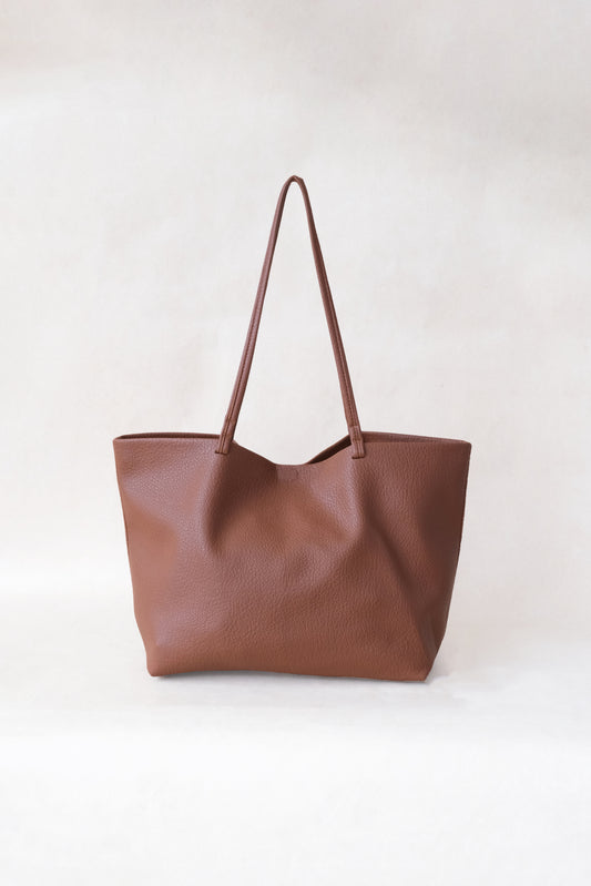 Ara Luxe Shoulder Tote - Chestnut