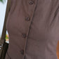 [2pcs Suit] for French High-End Sleeveless Vest + Pencil Skirt In Dark Brown