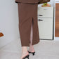 [2pcs Suit] for French High-End Sleeveless Vest + Pencil Skirt In Dark Brown