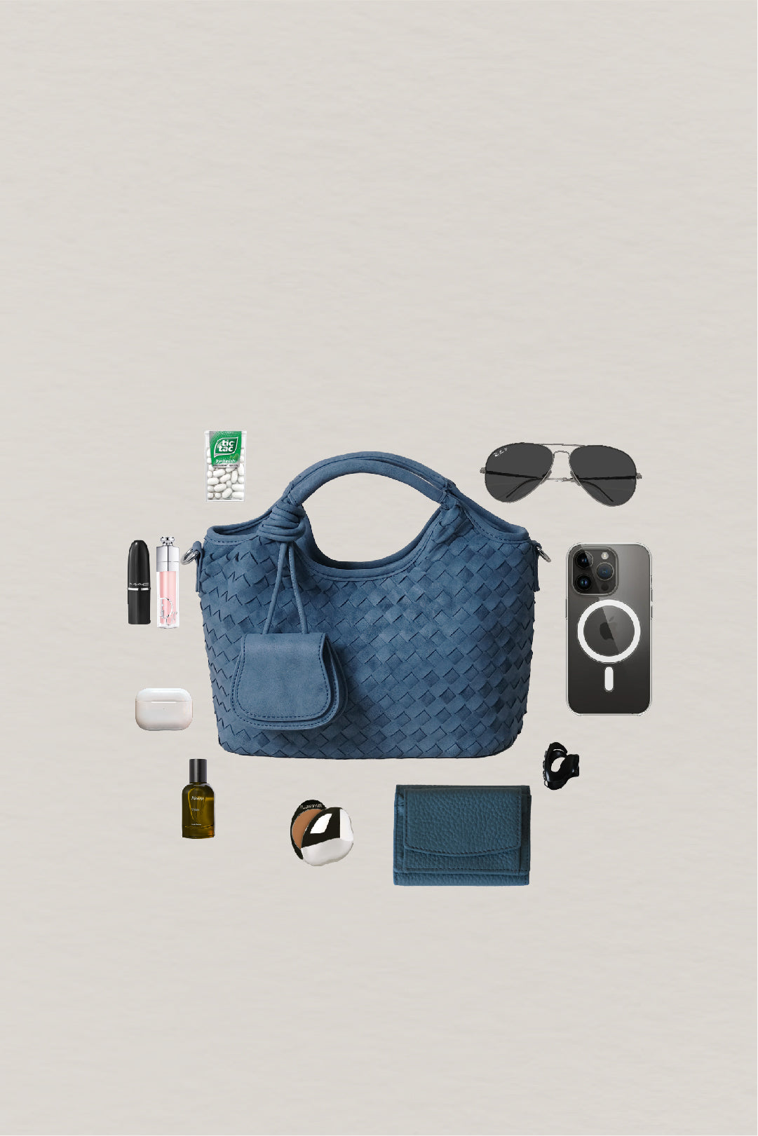 Artisan Claire Basket Bag - Steel Blue