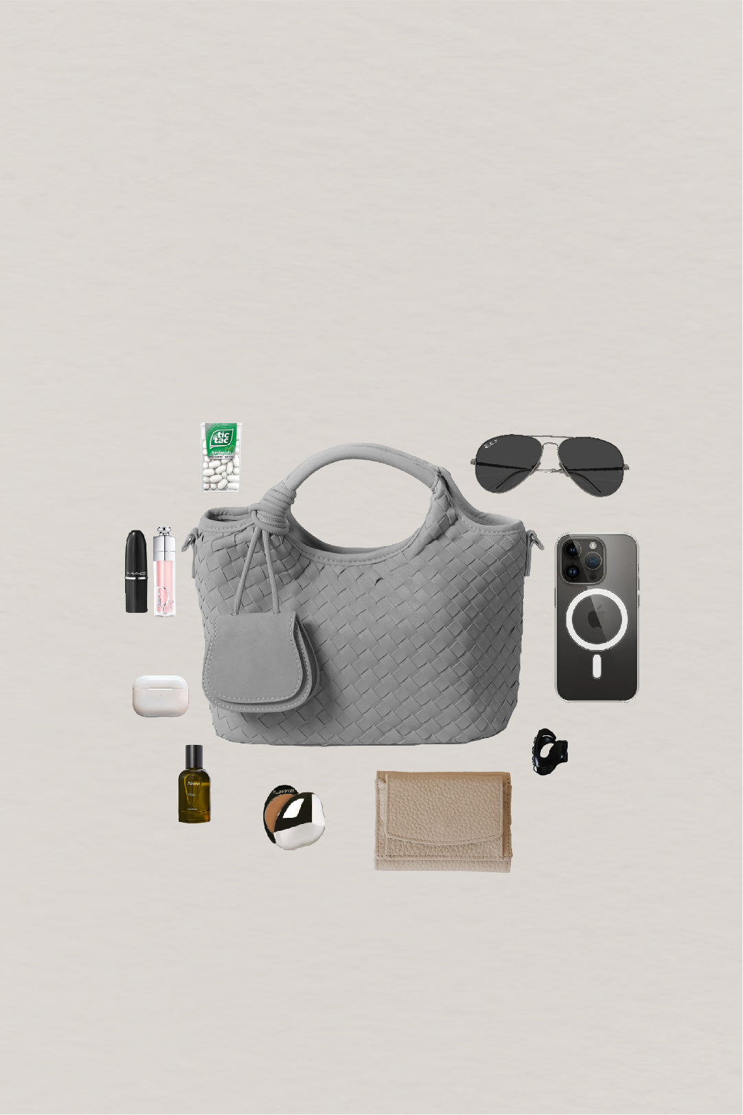 Artisan Claire Basket Bag - Stone Gray