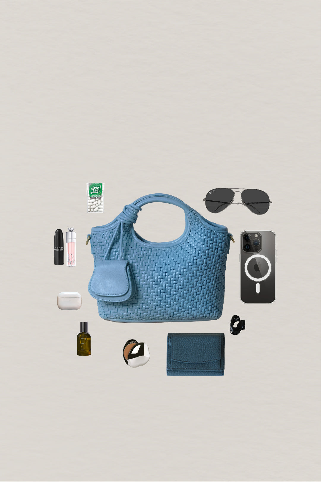 Artisan Sophia Basket Bag - Sea Blue