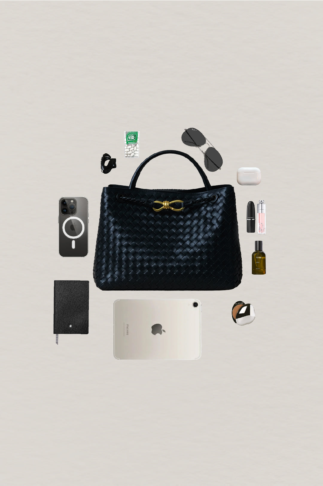 Large Artisan Grace Tote - Shinny Black