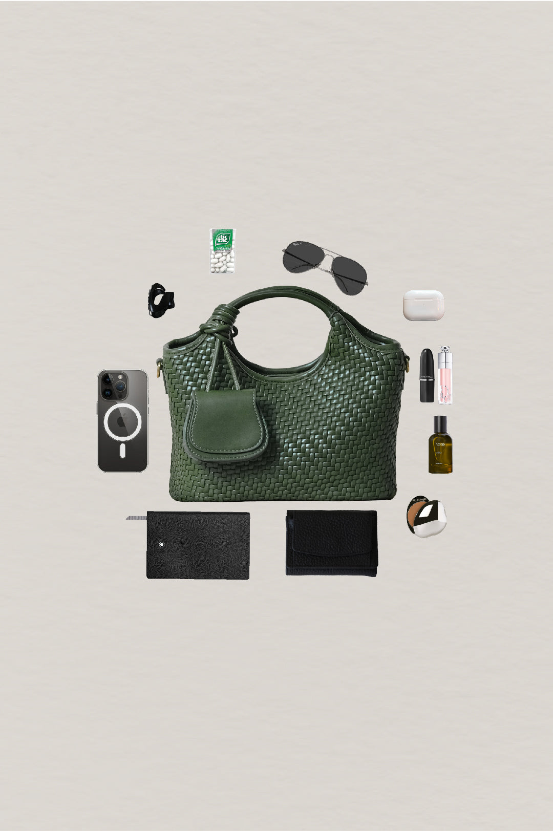 Artisan Sophia Basket Bag - Jade Green
