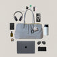 Classic Flow Vegan Leather Tote - Grey Yellow (With Charm)