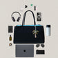 Classic Flow Nylon Tote - Black Blue (With Charm)