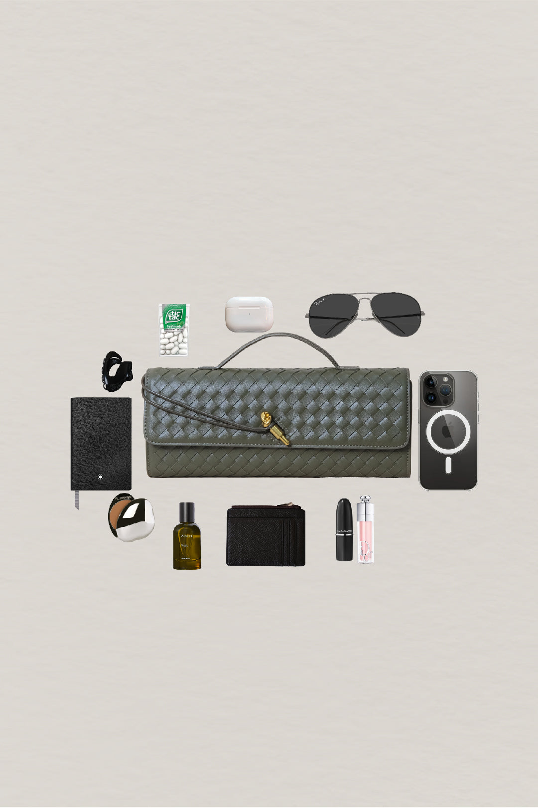 Artisan Crafted Flap Bag - Shinny Olive Green