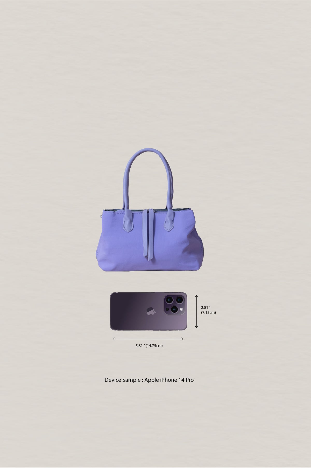 Mini Classic Flow Vegan Leather Tote - Purple Grey
