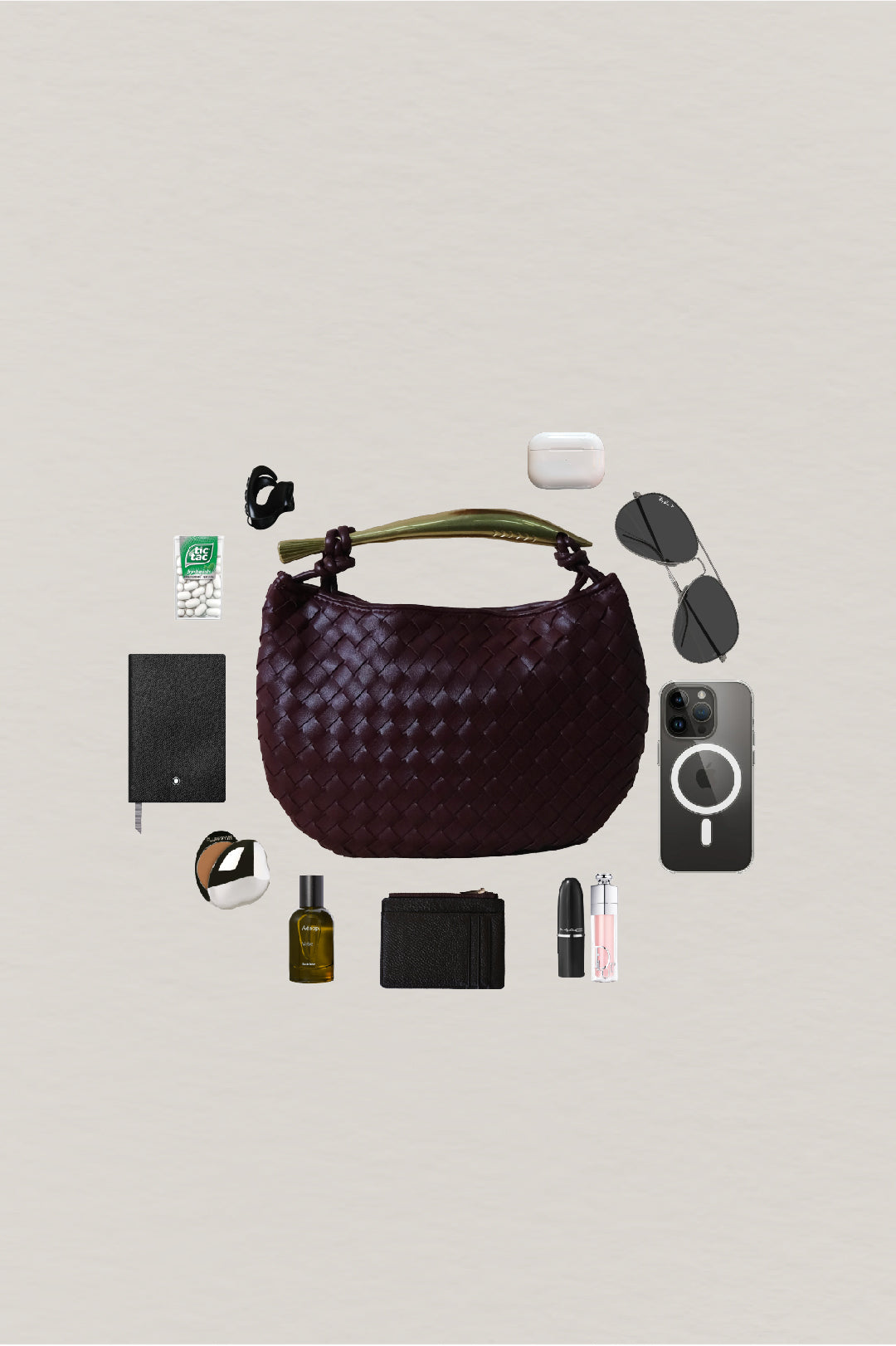 Artisan Classic Dumpling Bag - Shinny Wine Red