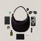 Artisan Elegance Crescent Bag - Black Currant