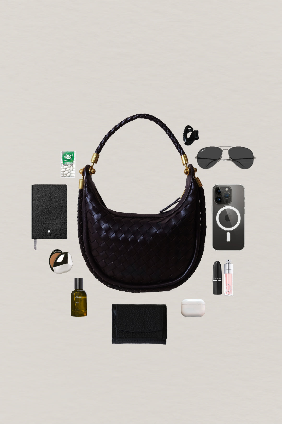Artisan Elegance Crescent Bag - Black Currant