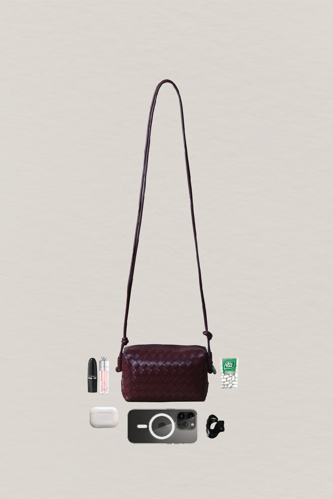 Artisan Elegance Box Bag - Shinny Wine Red