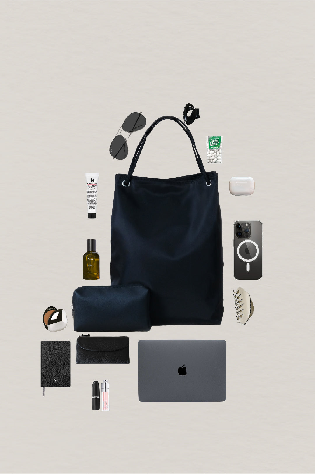 Classic Flow Laptop Bag + Pouch Bag In Classic Black