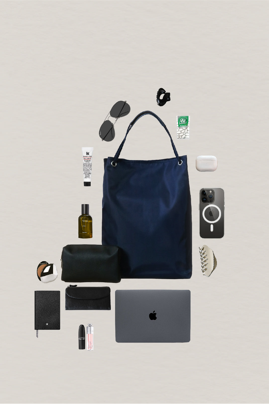 Classic Flow Laptop Bag + Pouch Bag In Dark Blue