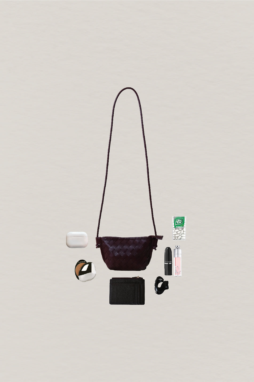 Mini Artisan Satchel - Shinny Wine Red