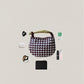Mini Artisan Classic Dumpling Bag - Burgundy & Ivory Plaid