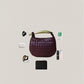 Mini Artisan Classic Dumpling Bag - Shinny Wine Red