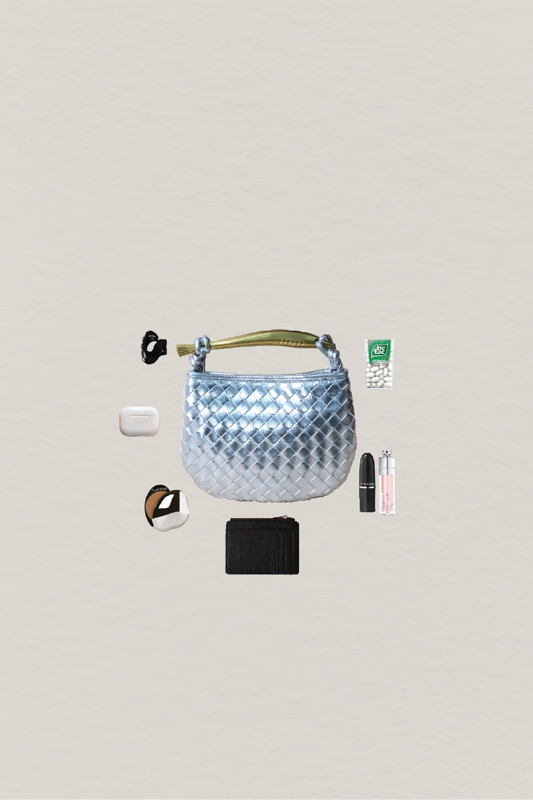 Mini Artisan Classic Dumpling Bag - Shinny Silver