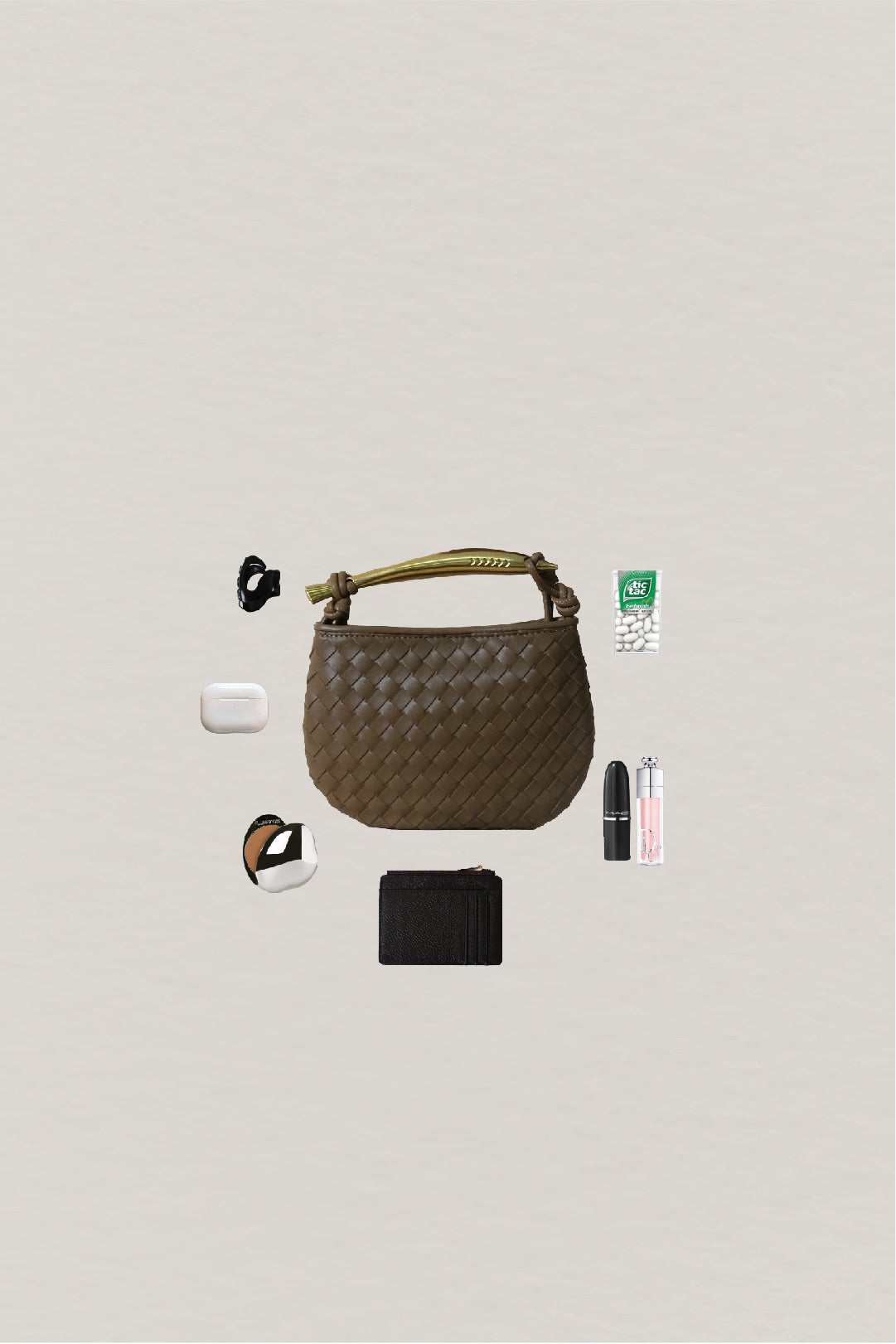 Mini Artisan Classic Dumpling Bag - Khaki