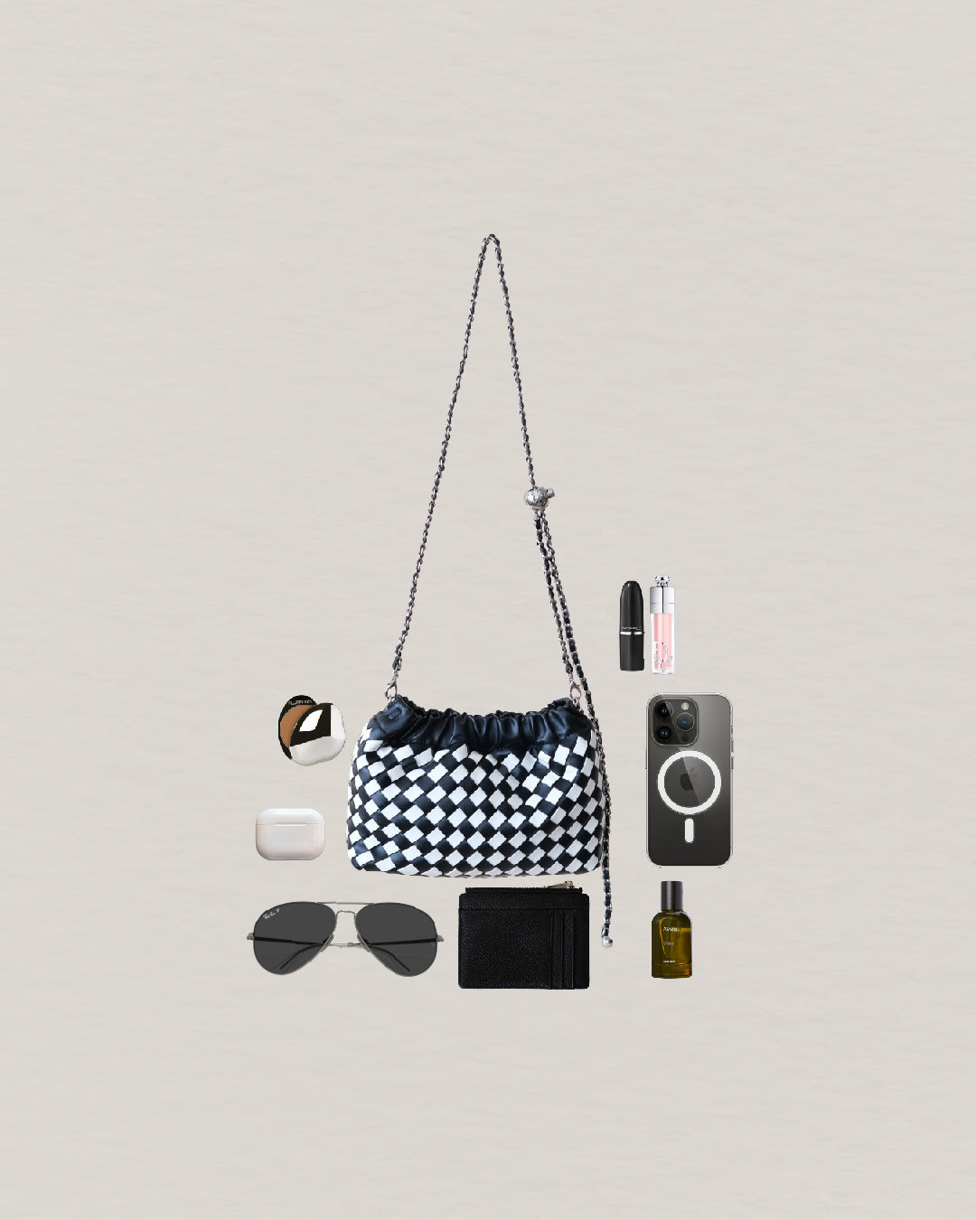 Artisan Signature Cloud Bag - Black and White