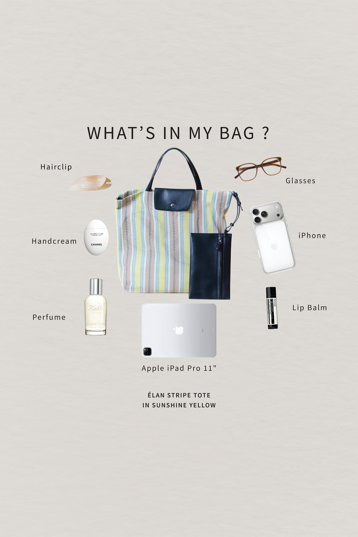 Élan Stripe Tote - Sunshine Yellow