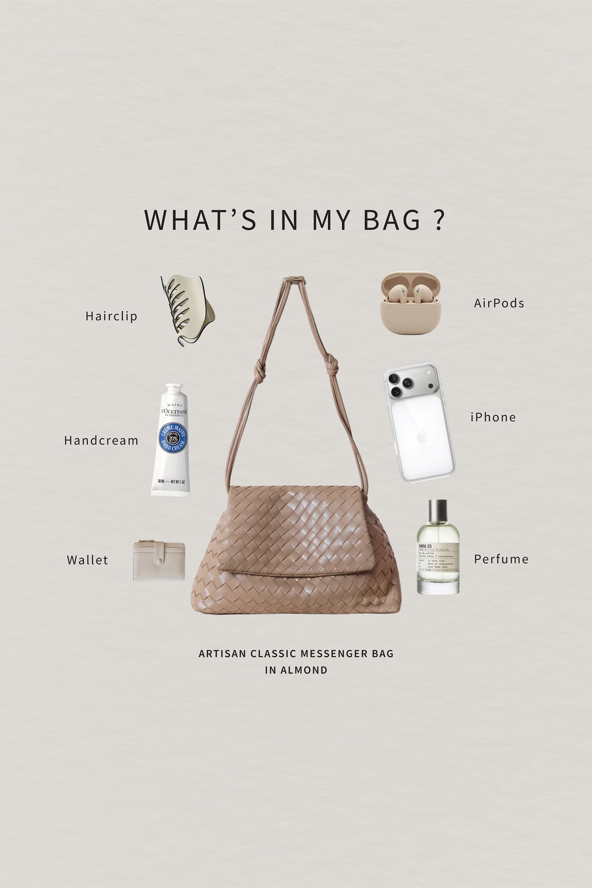 Artisan Classic Messenger Bag - Almond